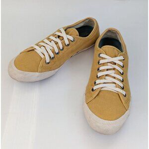 SeaVees Shoes Monterey Sneaker Women's 7.5 Canvas Yellow Lace Up